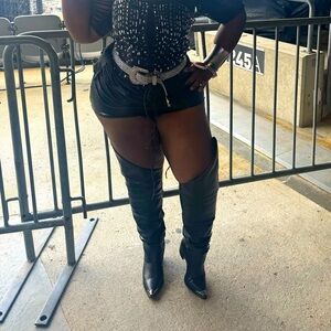 AZALEA WANG RIA OVER THE THIGH WESTERN BOOT IN BLACK - 8.5